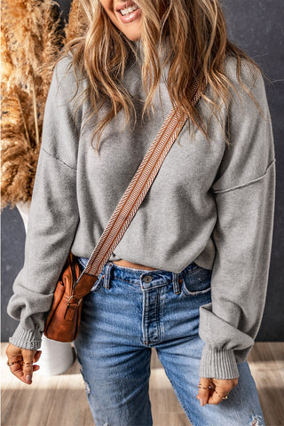 Mock Neck Sweater - Gray