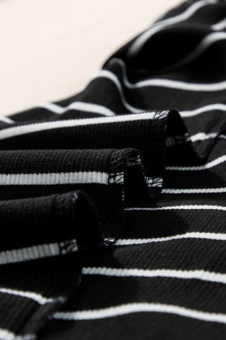 Striped Bodycon Dress - Black