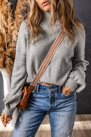 Mock Neck Sweater - Gray