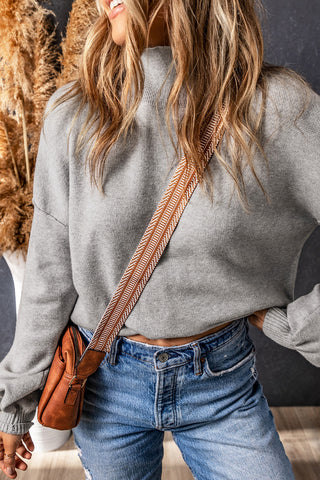 Mock Neck Sweater - Gray