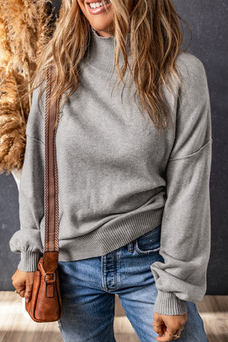 Mock Neck Sweater - Gray