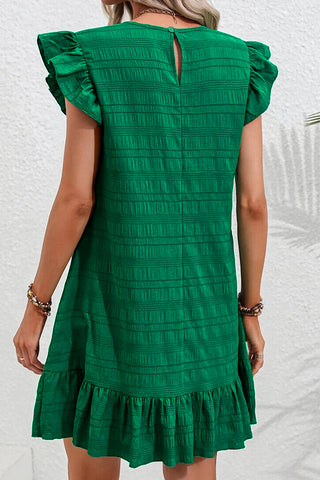 Summer Flounce Textured Dress - Kelly Green