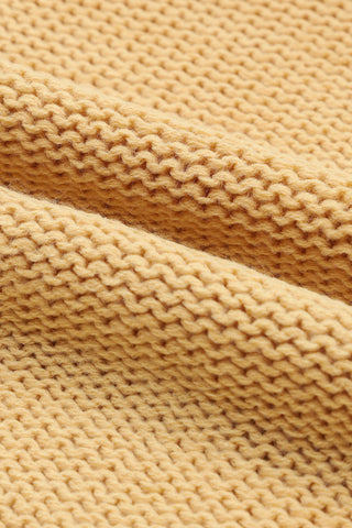 Bubble Contrast Sleeve Sweater - Mustard