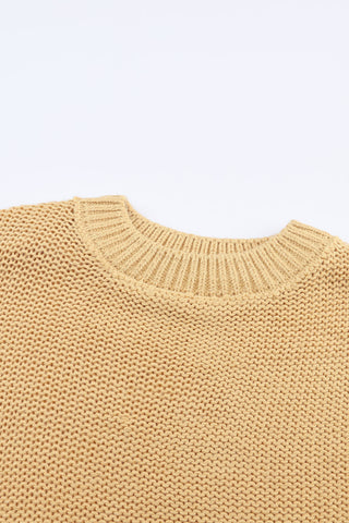 Bubble Contrast Sleeve Sweater - Mustard