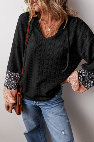 Textured Sweater Hoodie - Black