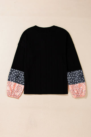 Textured Sweater Hoodie - Black