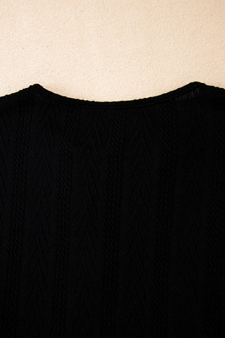 Textured Sweater Hoodie - Black