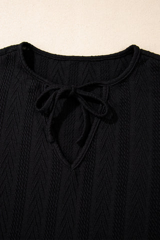 Textured Sweater Hoodie - Black