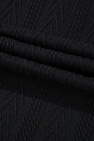 Textured Sweater Hoodie - Black