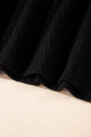 Textured Sweater Hoodie - Black