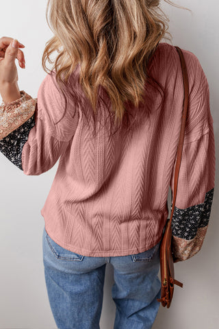 Textured Sweater Hoodie - Pink