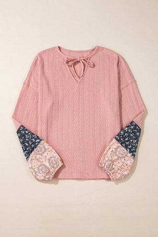 Textured Sweater Hoodie - Pink