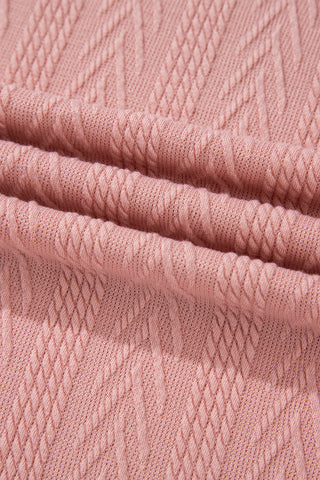 Textured Sweater Hoodie - Pink