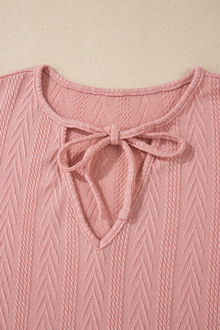 Textured Sweater Hoodie - Pink