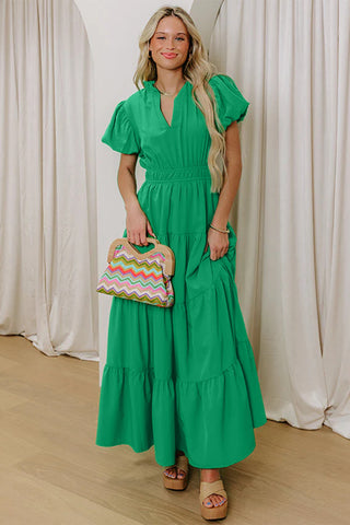 Summer Soirée Solid Dress - Green
