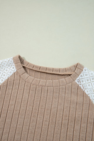 Fall Floral Sleeve Top - Taupe