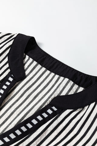 Striped Midi Dress - Black