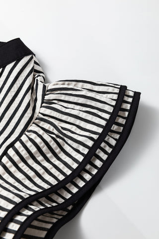 Striped Midi Dress - Black