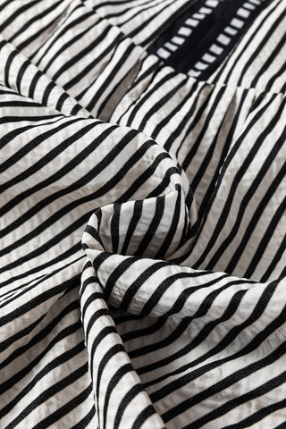 Striped Midi Dress - Black