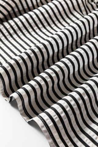 Striped Midi Dress - Black