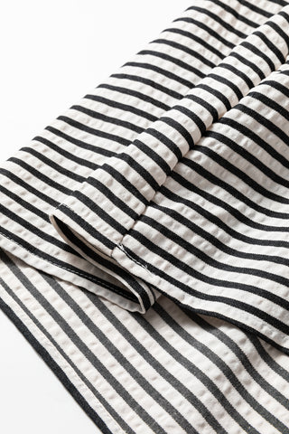 Striped Midi Dress - Black