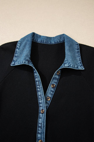 Denim Details Dress - Black - Ships between 6/16- 6/19