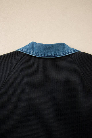 Denim Details Dress - Black - Ships between 6/16- 6/19