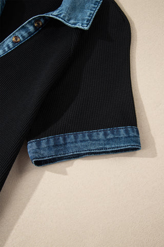 Denim Details Dress - Black - Ships between 6/16- 6/19