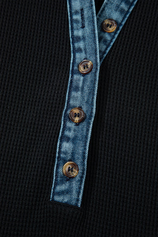 Denim Details Dress - Black - Ships between 6/16- 6/19