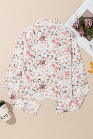 Fall Floral Fitted Shirt - Ivory