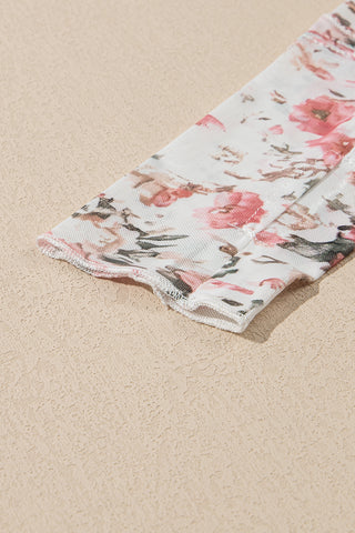 Fall Floral Fitted Shirt - Ivory