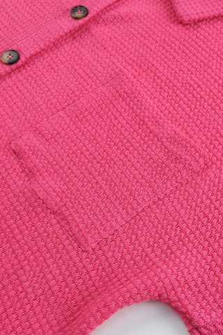 Pink Ribbed Button Up