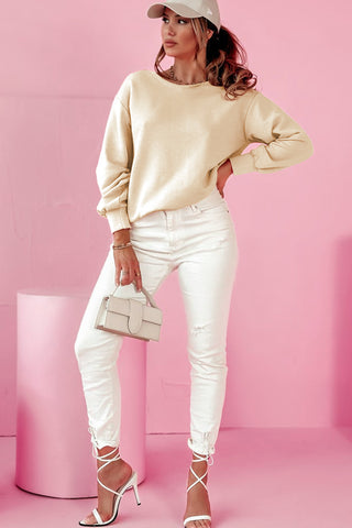 Bow Back Sweatshirt - Apricot