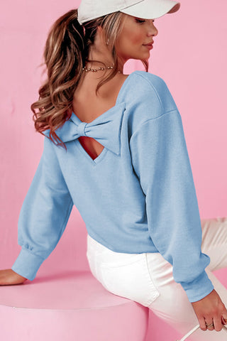 Bow Back Sweatshirt - Blue