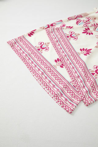 Desert Rose Boho Pants - White and Pink