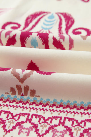 Desert Rose Boho Pants - White and Pink