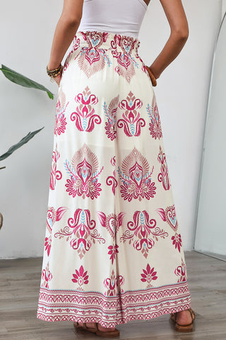 Desert Rose Boho Pants - White and Pink