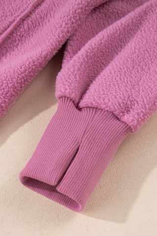Fleece Sherpa Crew Neck - Pink