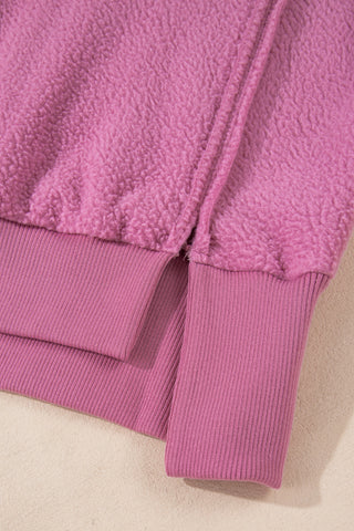 Fleece Sherpa Crew Neck - Pink