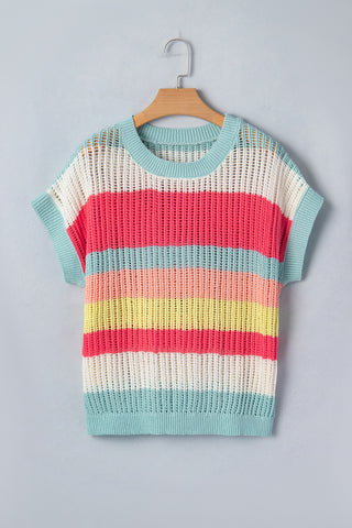 Colorful Short Sleeve Sweater
