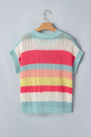 Colorful Short Sleeve Sweater