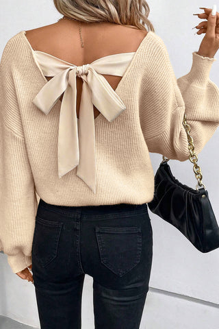 Bow Back Sweater - Apricot