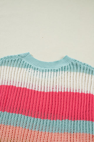 Colorful Short Sleeve Sweater
