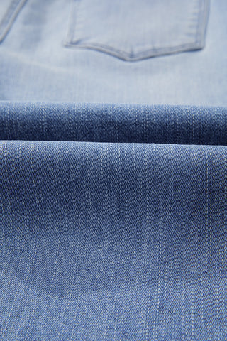 Frayed Bottom Cropped Jeans - Light Wash