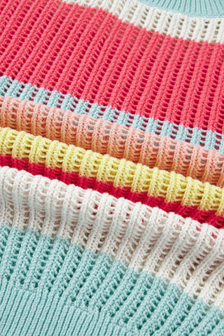 Colorful Short Sleeve Sweater