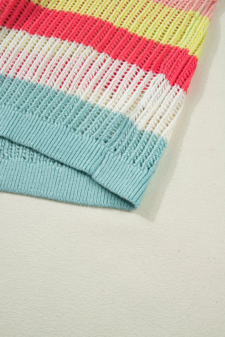 Colorful Short Sleeve Sweater