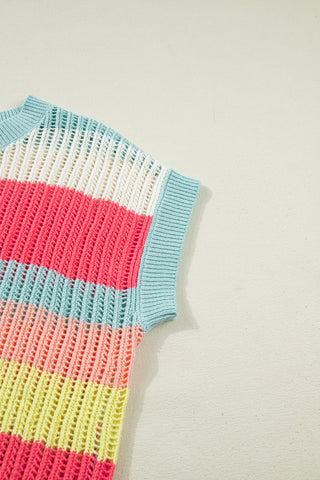 Colorful Short Sleeve Sweater
