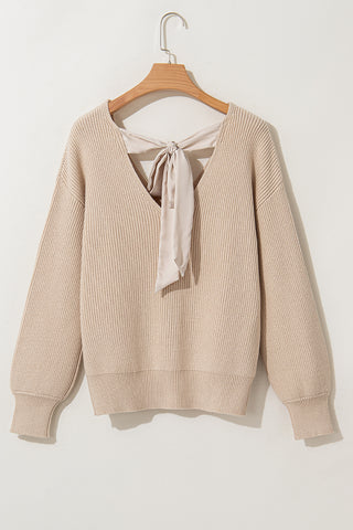 Bow Back Sweater - Apricot
