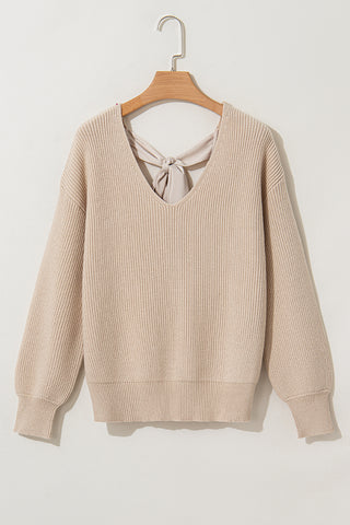 Bow Back Sweater - Apricot