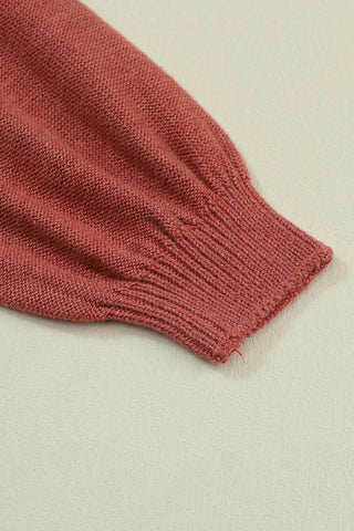 Bishop Sleeve Color Block Sweater - Black - Ships Friday